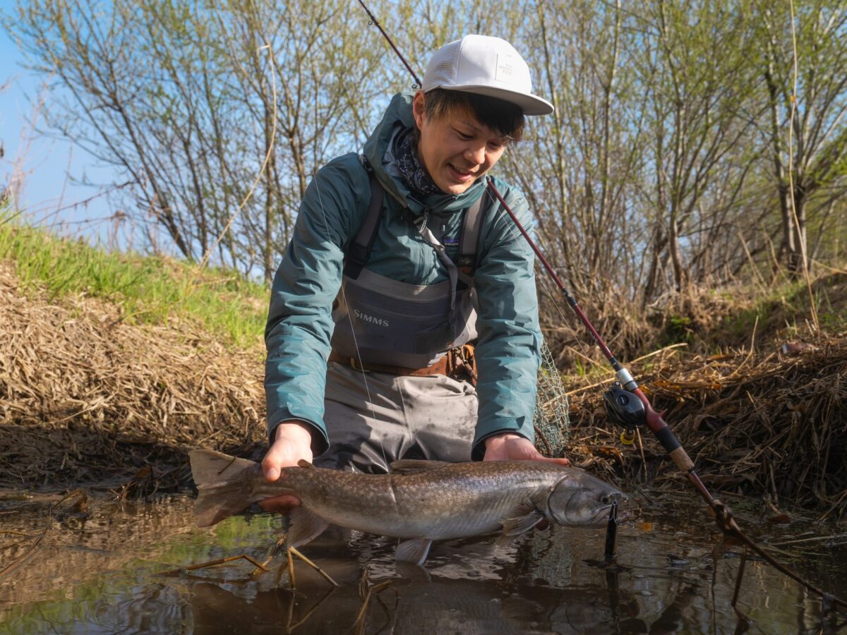 River.Seaトラウトブローチ（カラフトマス♂/ウッド製）【１点物】 River.Seaトラウトブローチ（レインボートラウト/ウッド製)【1